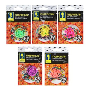 INBLOOM BY Гидрогель для домашних растений и декора /Шарики/ с декорат.цветком, полимерный материал