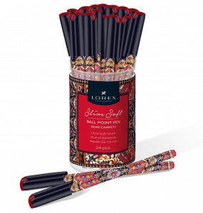 Ручка маслян. LOREX DEAR CARPETS Slim Soft синий 0,5 мм ассорти кругл. корп. ultra-soft touch игольч