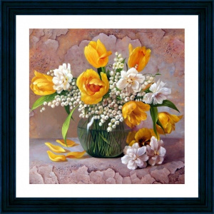 Мозаичные картины. Желтые тюльпаны - мозаичная картина (10006)