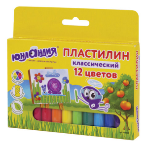 Пластилин классический ЮНЛАНДИЯ /ЮНЛАНДИК-ЖИВОПИСЕЦ/, 12 цветов, 240 г, ВЫСШЕЕ КАЧЕСТВО, 105029