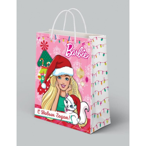 Веселый Праздник. Barbie. С Новым Годом! Пакет подарочный 33х46х20см, в пак. уп-12шт в кор.6уп