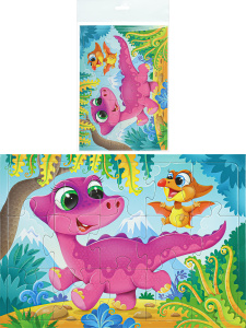 ПАЗЛ-РАМКА. 15 элементов ДРУЗЬЯ ДИНОЗАВРИКИ (Арт. П15-2689)