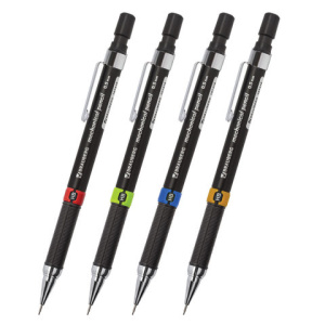 Карандаш механический 0,5 мм, BRAUBERG /Ring/, ластик, корпус черный, детали ассорти, 181418