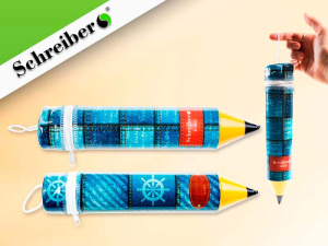 Пенал-/карандаш/ пластиковый ДЖИНС d=5 см (10130200/270317/0002069/3, Китайская Народная Республика)