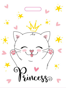 Пакет полиэтиленовый Кошечка в короне (36.5х48 см), плотность 50 мкм ПО-0101