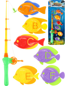 Рыбалка пластиковая (20х50см) /Большой улов/ (6 рыбок,удочка с катушкой,в блистере) (Арт. M1500-4)