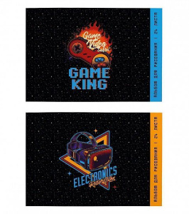 Альбом д/рис. 24 л. А4 склейка Schoolformat ГЕЙМЕР мел. карт. спл. Уф-лак