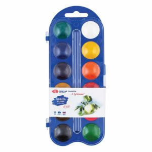 Краски акварельные /Я - Художник!/, медовые, 12 цветов, круглые кюветы, 227421538