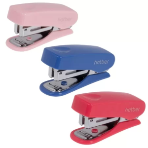 Степлер МИНИ Hatber Gentle №10 Пластиковый 12л 50 скоб захват 25мм с антистеплером Ассорти в картонн