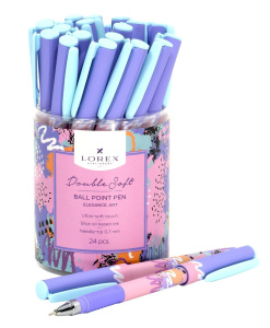 Ручка маслян. LOREX ELEGANCE.ART Double Soft синий 0,7 мм кругл. корп. ultra-soft touch грип игольча