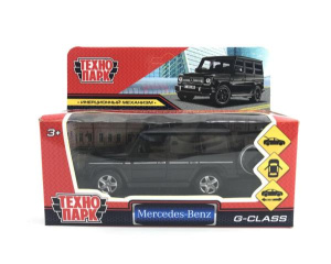 Машина металл MERCEDES-BENZ G-CLASS длина 12 см, двери, багажн, черный, кор. Технопарк в кор.2*36шт