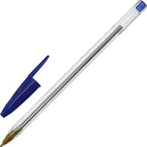 Ручка шариковая STAFF /Basic Budget BP-04/, СИНЯЯ, линия письма 0,5 мм, с штрихкодом, 143868