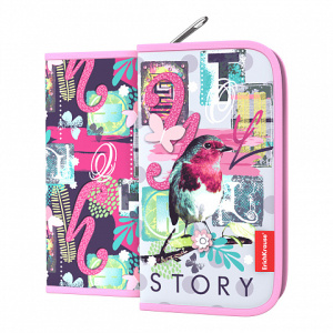 Пенал-книжка без наполнения ErichKrause 110x205x25мм Bird Story