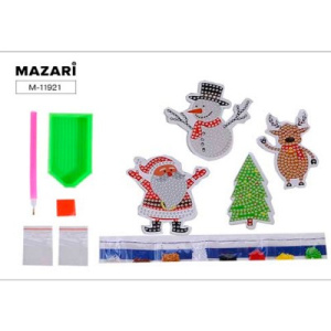 Алмазная мозаика на магните 7,5х7,5см, 4 штуки в наборе, ОПП-упаковка