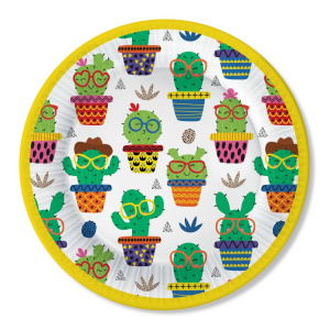 Набор бумажных тарелок Кактус-1, 6 шт d=180 мм
