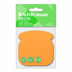 Блок самоклеящийся бумажный ErichKrause Phone Neon, 50 листов, оранжевый