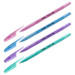 Ручка шариковая СТАММ /Орбита 100/ синяя, 0,7мм, пастельный микс, ассорти РШ-30153