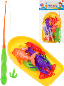 Рыбалка пластиковая (36х19,5 см) /Удачный улов/(8 рыб.,удочка,лодка,в пак.) ( Арт. 2233814)