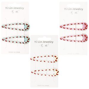 Заколка декоративная /Клик-клак/ для волос в наборе 2шт в ассортименте