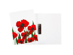 /HD/ Папка Пластиковая А4ф с метал. прижимом корешок 14 мм-Red on White-