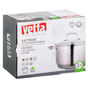 VETTA Берн Кастрюля 16х10см. 1,9л. со стекл. крышкой