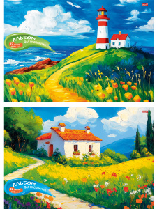 TM/Profit/Альбом для рисования А4 12л. КРАСИВЫЕ ПЕЙЗАЖИ - 3 (12-7249) скрепка, 2диз в сп