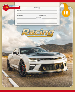 Тетрадь ЛИНИЯ 18л. МИКС-75 (18-3543) цвет.мелов.обл., 10 дизайнов в спайке