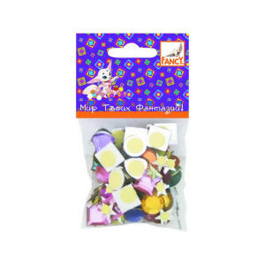 Камни декоративные искусственные самоклеющиеся, ассорти, 100 шт., п/п с е/подвесом