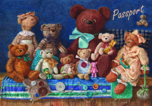 Обложка для паспорта /Медведи/ арт.35678 (13,3*19,1, из ПВХ)