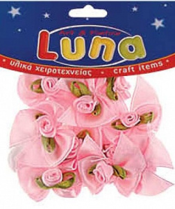 0601321 Цветы сатиновые розовые 10шт