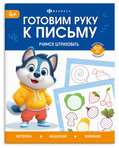 Книжка с заданиями для детей. Серия /Готовим руку к письму/ арт. 72156 УЧИМСЯ ШТРИХОВАТЬ /165×205 мм