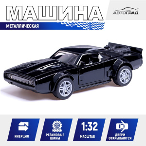 Машинка металлическая /Форсаж, 1:32, инерционная, открываются двери, цвет черный