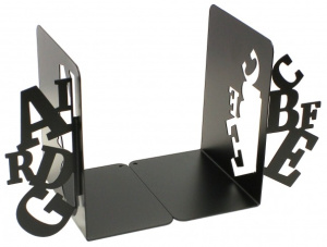 Декоративная подставка-ограничитель для книг /Алфавит/ арт. 40925 (15*8*12см, из черного окрашенного