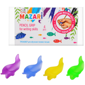 Тренажер для обучения технике письма РЫБКИ, 4 шт., ассорти 4 цвета,  ОПП-упаковка