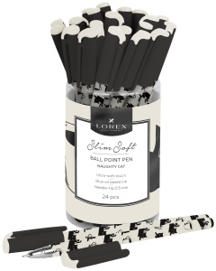 Ручка маслян. LOREX NAUGHTY CAT Slim Soft синий 0,5 мм синий кругл. корп. ultra-soft touch игольчаты