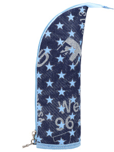 Пенал- стакан ДЖИНСА СО ЗВЕЗДАМИ, ГОЛУБОЙ (ПН-5063)