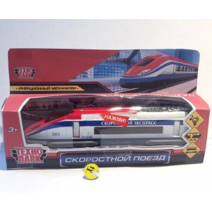 Машина металл свет+звук ПОЕЗД СКОРОСТНОЙ, 18,5 см, двери, инерц., кор. Технопарк в кор
