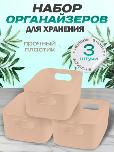 Набор контейнеров /Корзинка/ 3 шт (ОР-7823) (25*17*10 см) ФРАППЕ