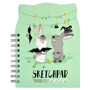 Скетчпад 160х210 мм, 100 л, блок - белый офсет 100 г/м², арт. 61217 ДВА ДРУГА /обложка полноцветная 