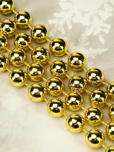 Бусы на ёлку Волшебный праздник,  d 1,4 см, длина 1,8 м, золотые НУ-0064