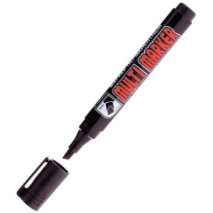 Маркер перманентный Crown /Multi Marker Chisel/ черный, скошенный, 5мм CPM-800CH