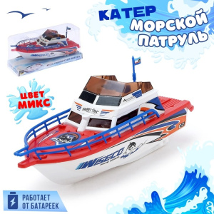 Катер /Морской патруль, работает от батареек