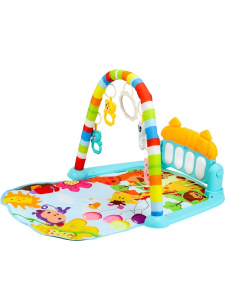 Игровой коврик-пианино(свет, звук, 5 подвесных игрушек, 3*АА не в к-те, в коробке) (Арт.КВ-0754)