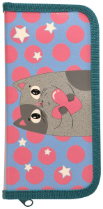 Пенал 1 секц. сред. Schoolformat AMORE CAT 190х90х20 мм голуб. картон