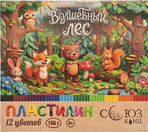 Пластилин классический /Волшебный лес/ 12 цветов