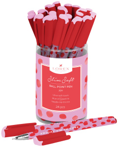 Ручка маслян. LOREX JOY Slim Soft синий 0,5 мм синий кругл. корп. ultra-soft touch игольчатый наконе