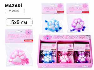 Игрушка-антистресс ЛАПКИ, 5*6 см, 3 цвета в ассортименте, ОПП-упаковка