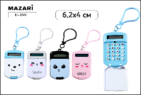 Калькулятор на брелоке, 8 разрядов, батарейка AG10 в комплекте, пластиковый корпус, 62х40 мм, 4 диза