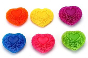 Лохматик ПВХ Сердечко, 7 см,  со свет., в ассорт.