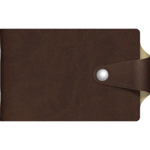 Визитница 12 карманов двухцвет. 70Х120мм VIVELLA  BICOLOUR Коричневый/бежевый   хлястик с кнопкой